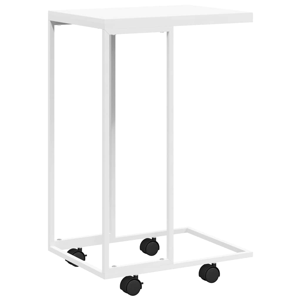 vidaXL Side Table with Wheels White 40x30x63,5 cm Engineered Wood