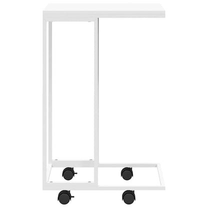 vidaXL Side Table with Wheels White 40x30x63.5 cm Engineered Wood