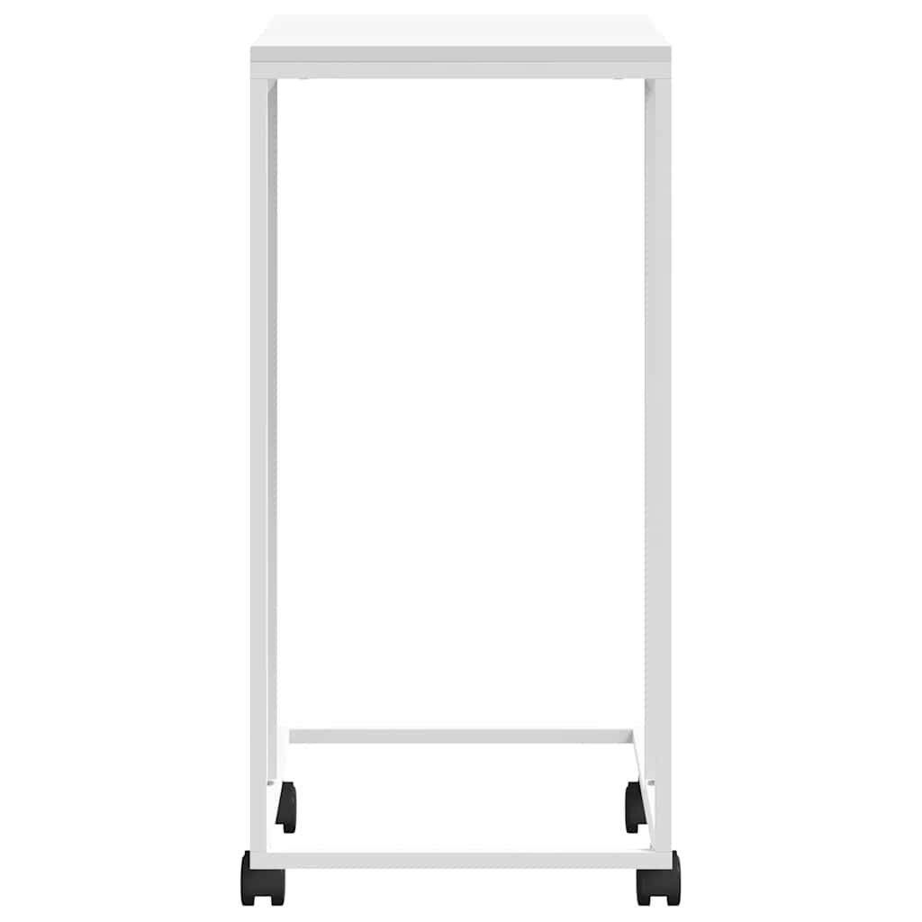 vidaXL Side Table with Wheels White 40x30x63.5 cm Engineered Wood