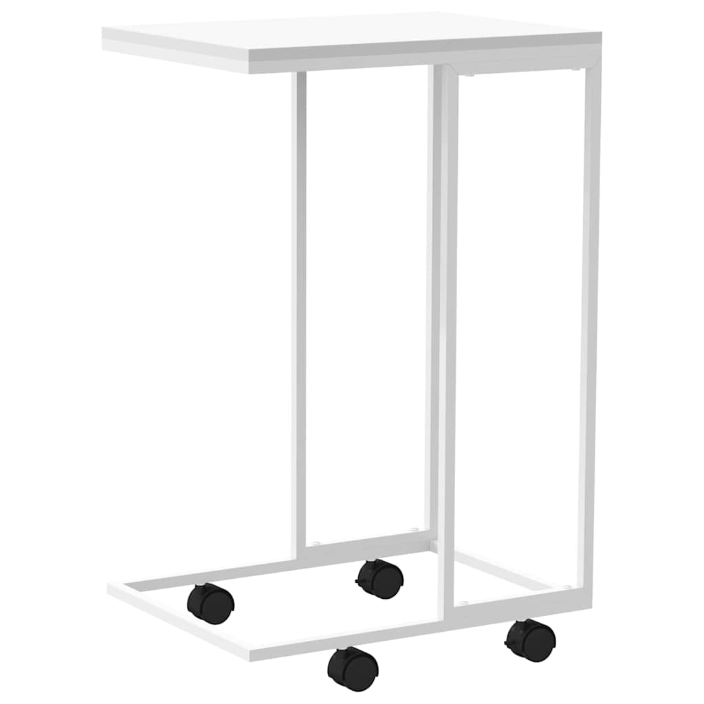 vidaXL Side Table with Wheels White 40x30x63.5 cm Engineered Wood