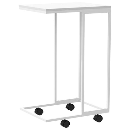vidaXL Side Table with Wheels White 40x30x63.5 cm Engineered Wood