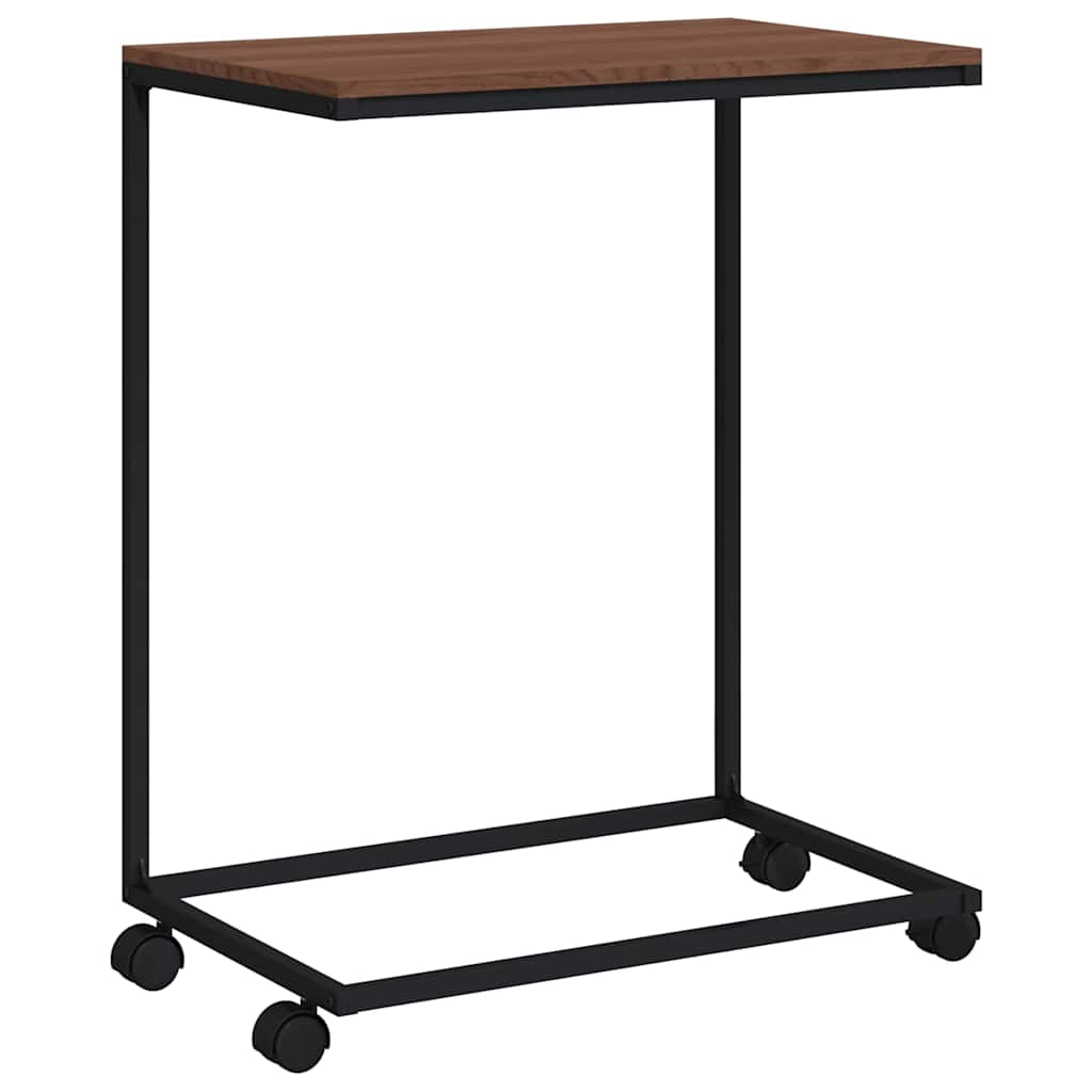 vidaXL Side Table with Wheels Black 55x35x70 cm Engineered Wood