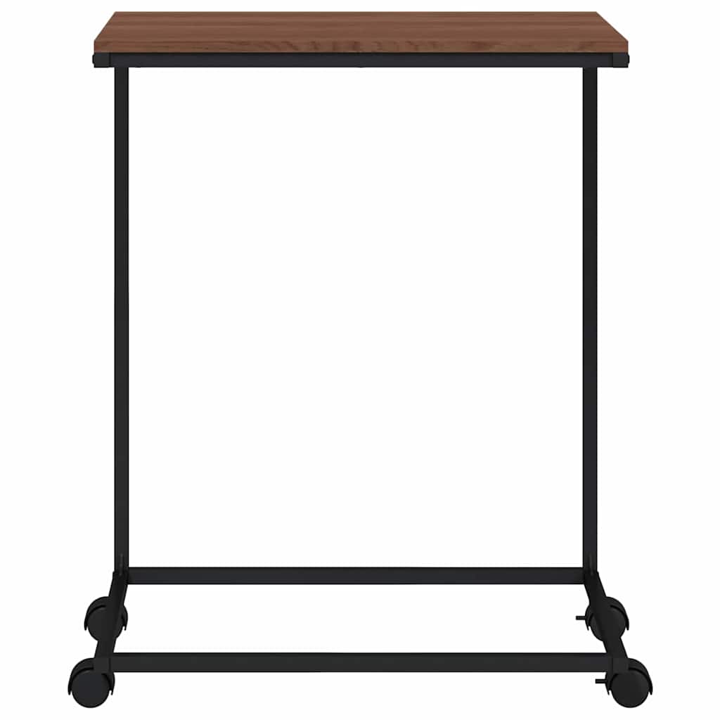 vidaXL Side Table with Wheels Black 55x35x70 cm Engineered Wood
