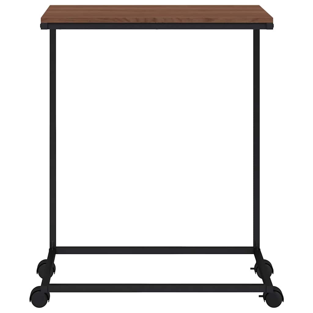 vidaXL Side Table with Wheels Black 55x35x70 cm Engineered Wood