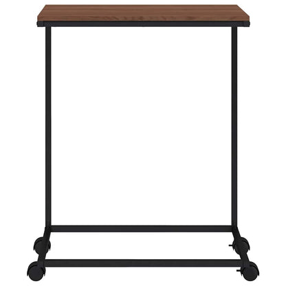 vidaXL Side Table with Wheels Black 55x35x70 cm Engineered Wood