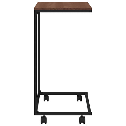 vidaXL Side Table with Wheels Black 55x35x70 cm Engineered Wood