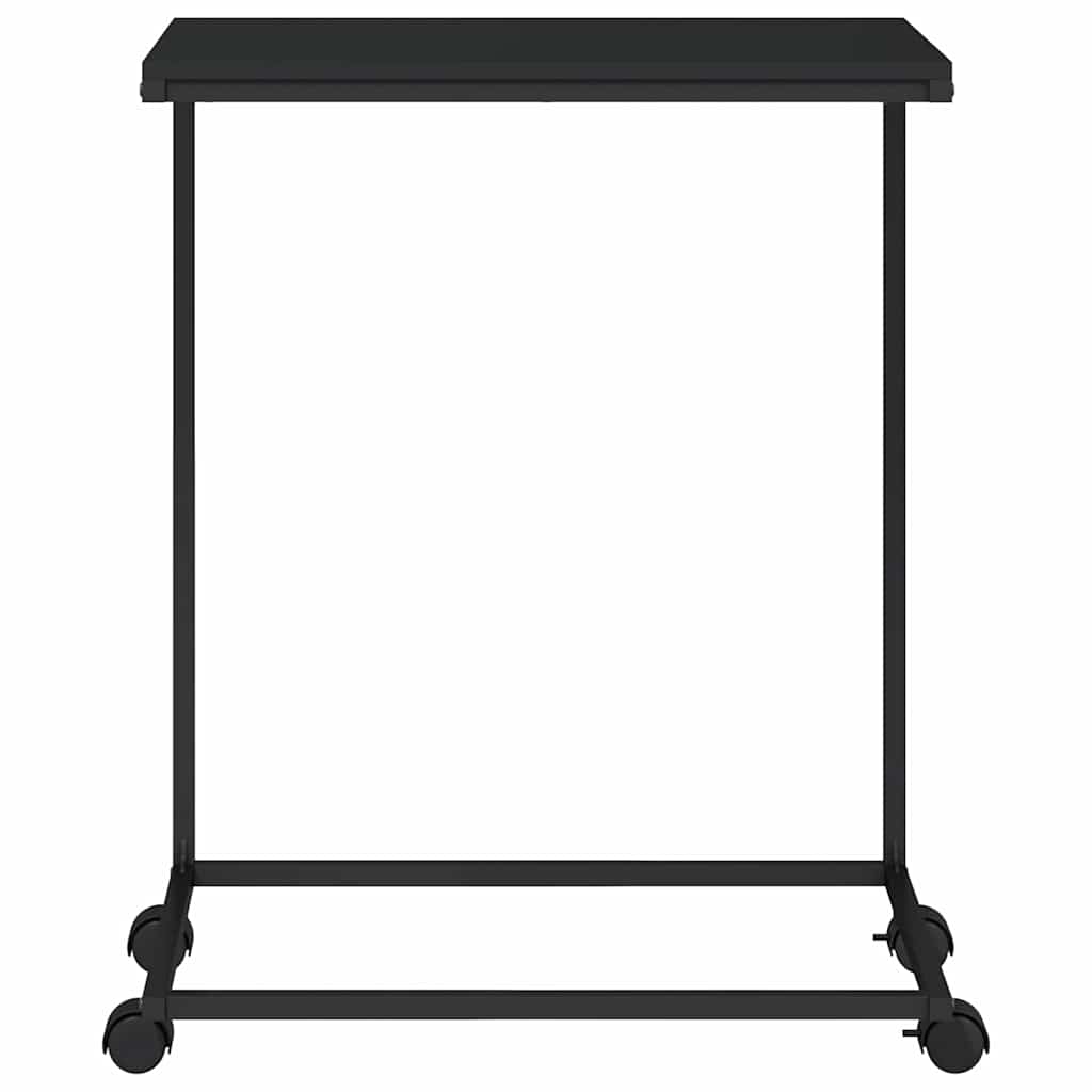 vidaXL Side Table with Wheels Black 55x35x70 cm Engineered Wood