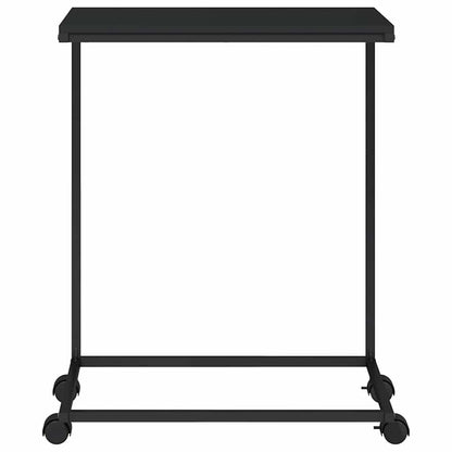 vidaXL Side Table with Wheels Black 55x35x70 cm Engineered Wood
