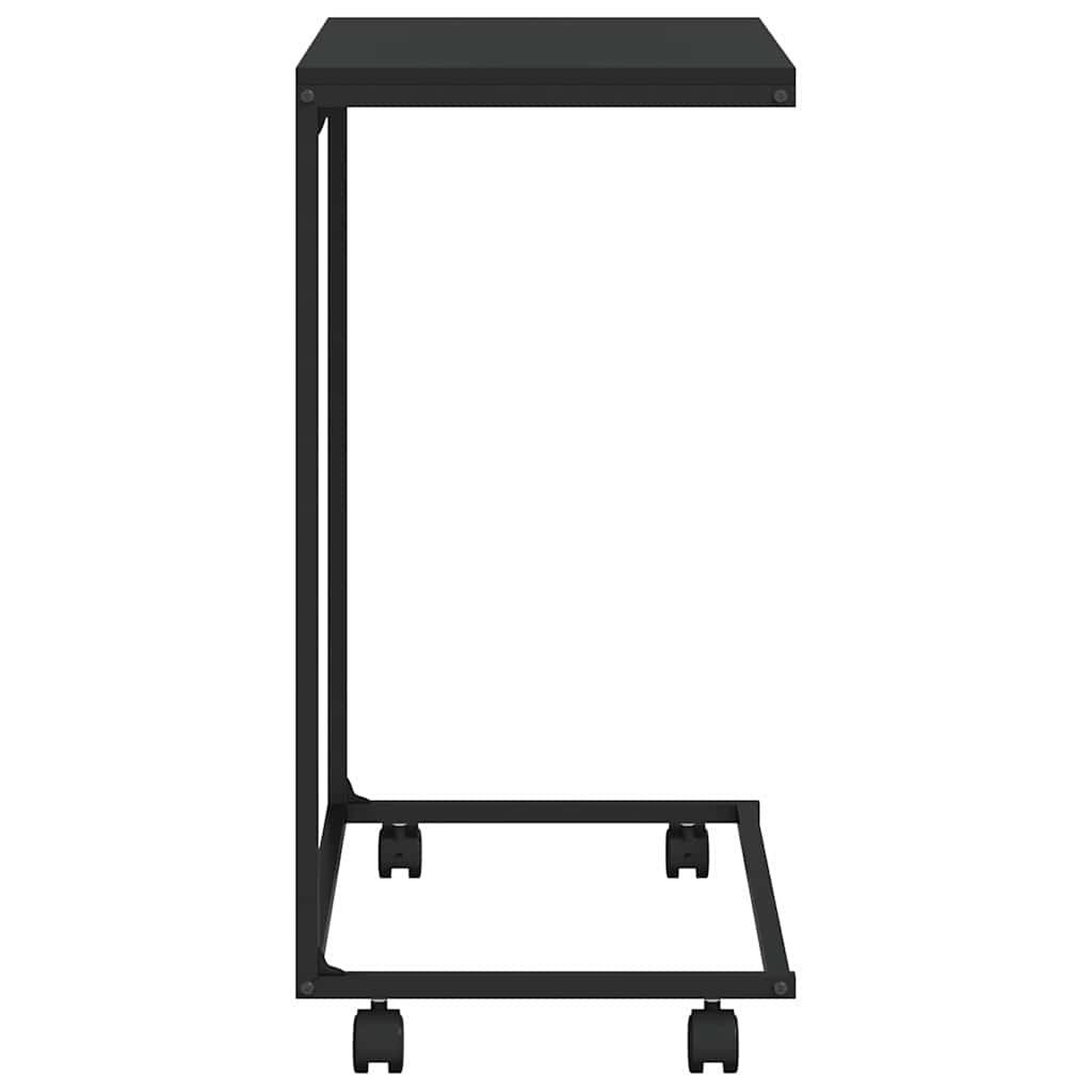 vidaXL Side Table with Wheels Black 55x35x70 cm Engineered Wood