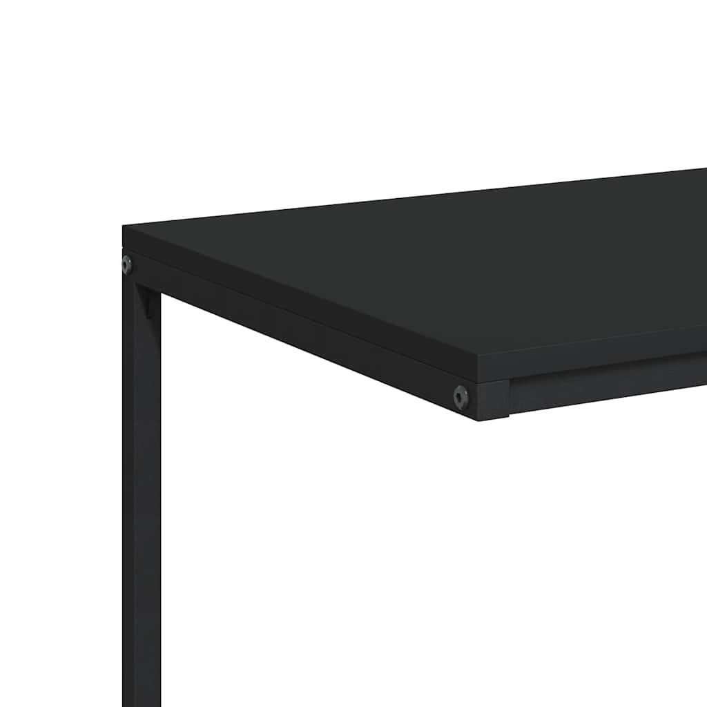 vidaXL Side Table with Wheels Black 55x35x70 cm Engineered Wood