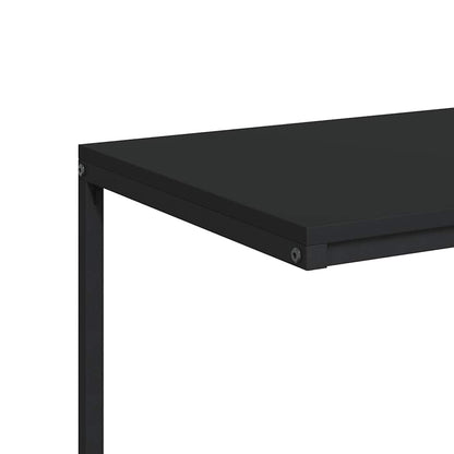vidaXL Side Table with Wheels Black 55x35x70 cm Engineered Wood