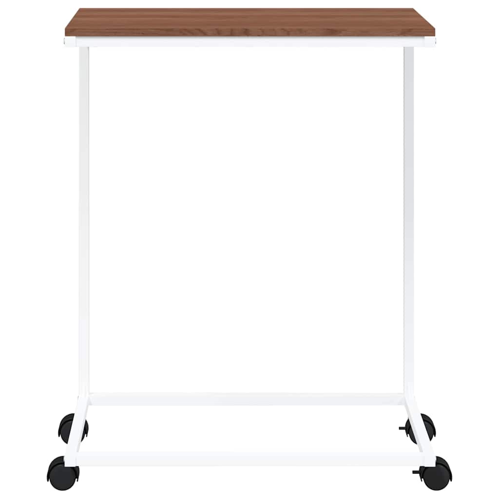 vidaXL Side Table with Wheels White 55x35x70 cm Engineered Wood