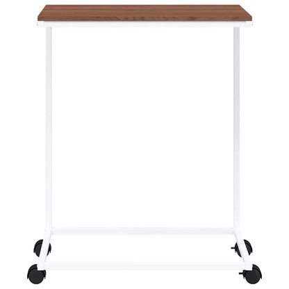 vidaXL Side Table with Wheels White 55x35x70 cm Engineered Wood