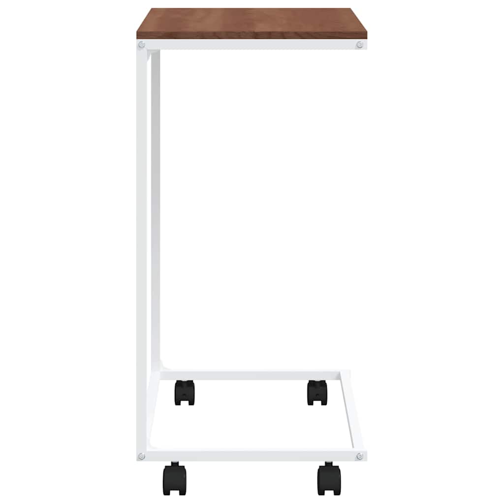 343102 vidaXL Side Table with Wheels White 55x35x70 cm Engineered Wood