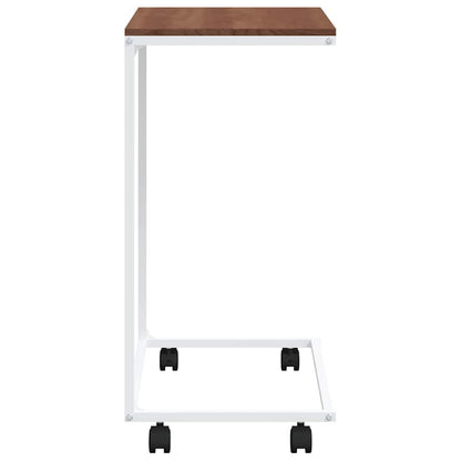 343102 vidaXL Side Table with Wheels White 55x35x70 cm Engineered Wood