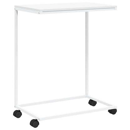343103 vidaXL Side Table with Wheels White 55x35x70 cm Engineered Wood