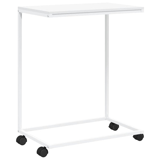 vidaXL Side Table with Wheels White 55x35x70 cm Engineered Wood
