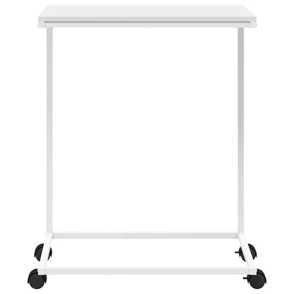 343103 vidaXL Side Table with Wheels White 55x35x70 cm Engineered Wood