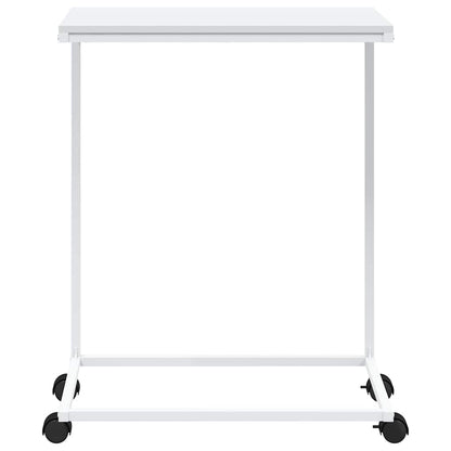 vidaXL Side Table | White | Engineered Wood, Iron | Medium | Rollable