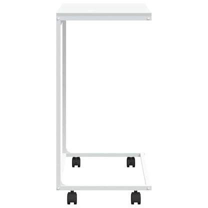 343103 vidaXL Side Table with Wheels White 55x35x70 cm Engineered Wood