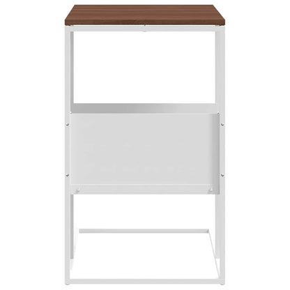 vidaXL Side Table | White and brown | Engineered wood and iron | Standard