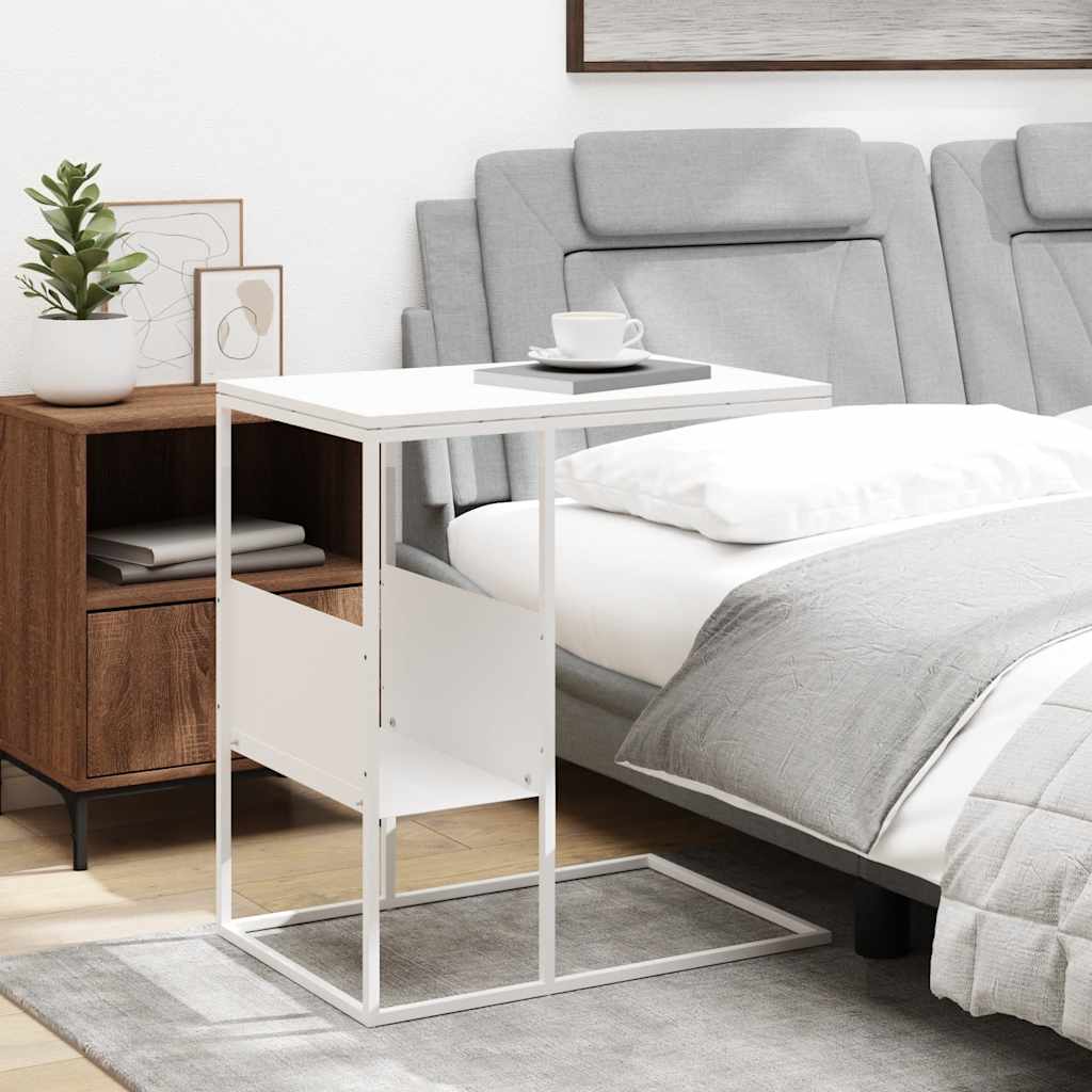 vidaXL Side Table White 55x36x59.5 cm Engineered Wood