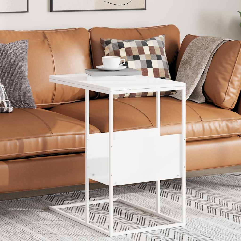 vidaXL Side Table White 55x36x59.5 cm Engineered Wood