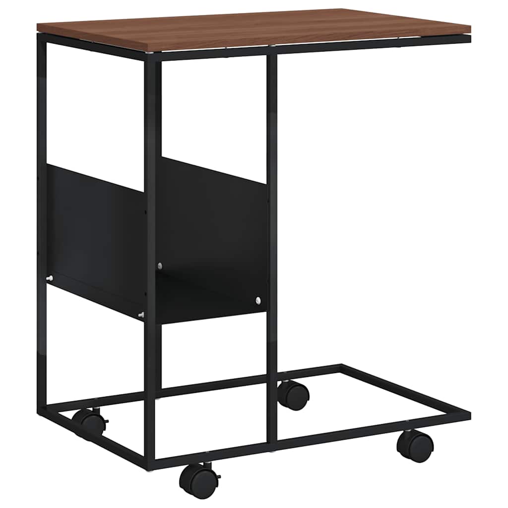 vidaXL Side Table | Black and Brown | Engineered wood and iron | Standard