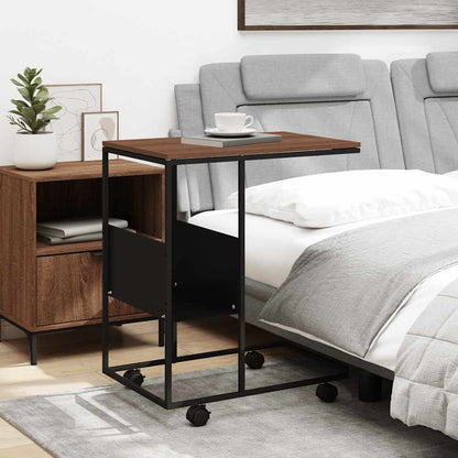 vidaXL Side Table | Black and Brown | Engineered wood and iron | Standard