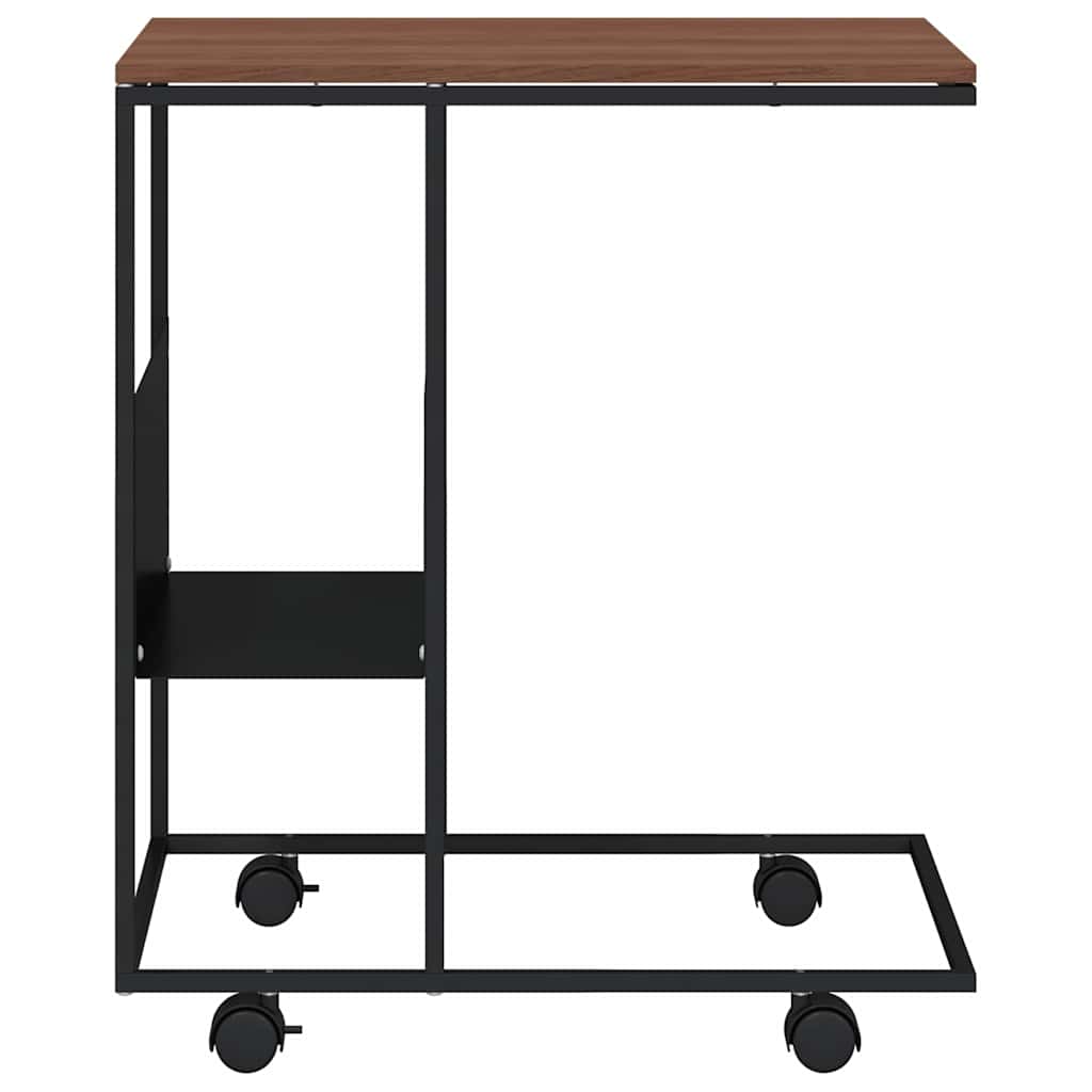 vidaXL Side Table with Wheels Black 55x36x63,5 cm Engineered Wood