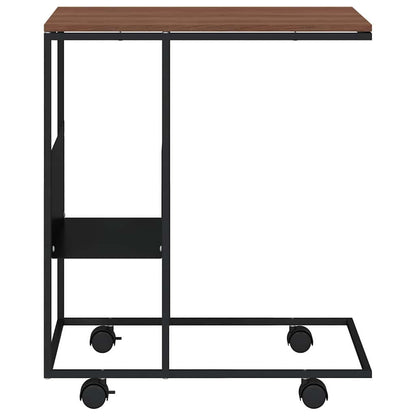 vidaXL Side Table with Wheels Black 55x36x63,5 cm Engineered Wood