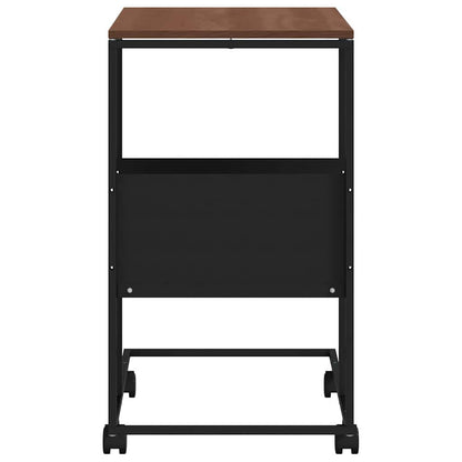 vidaXL Side Table with Wheels Black 55x36x63,5 cm Engineered Wood