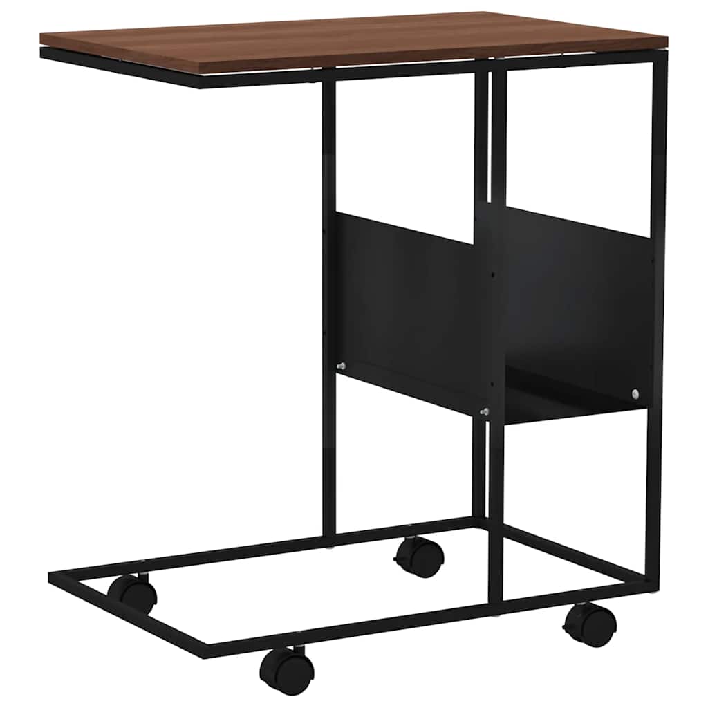 vidaXL Side Table | Black and Brown | Engineered wood and iron | Standard