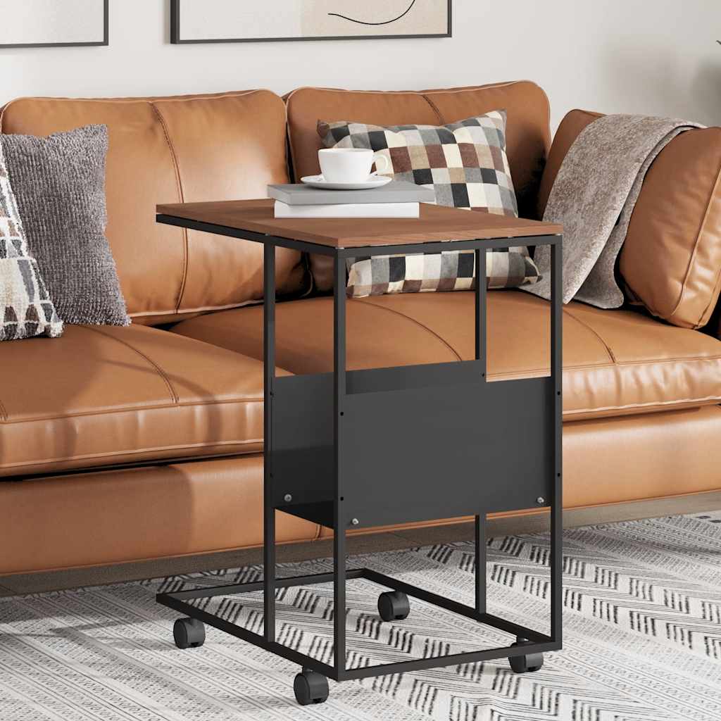 vidaXL Side Table | Black and Brown | Engineered wood and iron | Standard