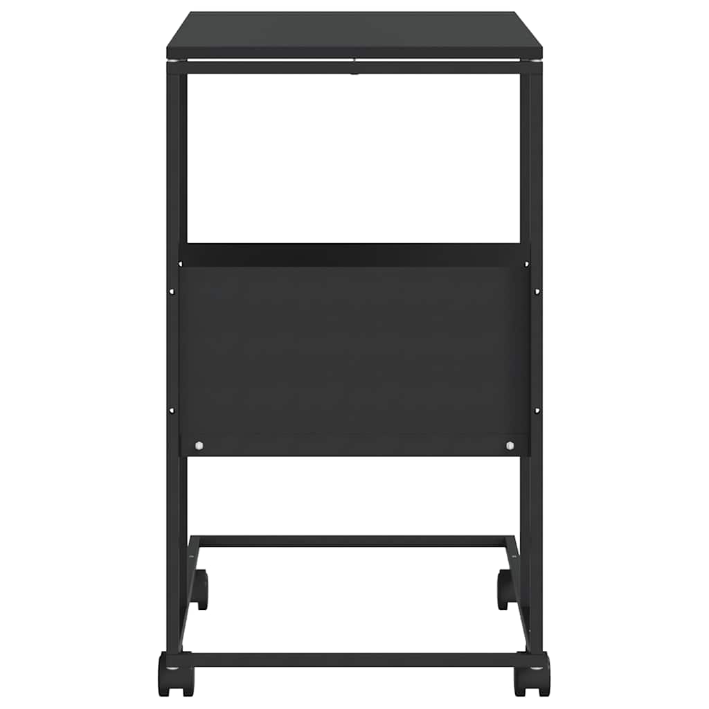 vidaXL Side Table with Wheels Black 55x36x63.5 cm Engineered Wood