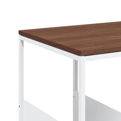 vidaXL Side Table with Wheels White 55x36x63,5 cm Engineered Wood