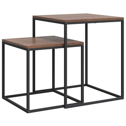 343112 vidaXL Coffee Table Set 2 pcs Engineered Wood and Metal