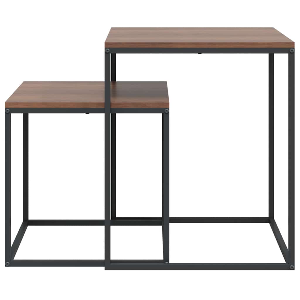 vidaXL Coffee Table Set 2 pcs Engineered Wood and Metal