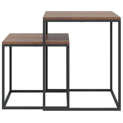 vidaXL Coffee Table Set 2 pcs Engineered Wood and Metal
