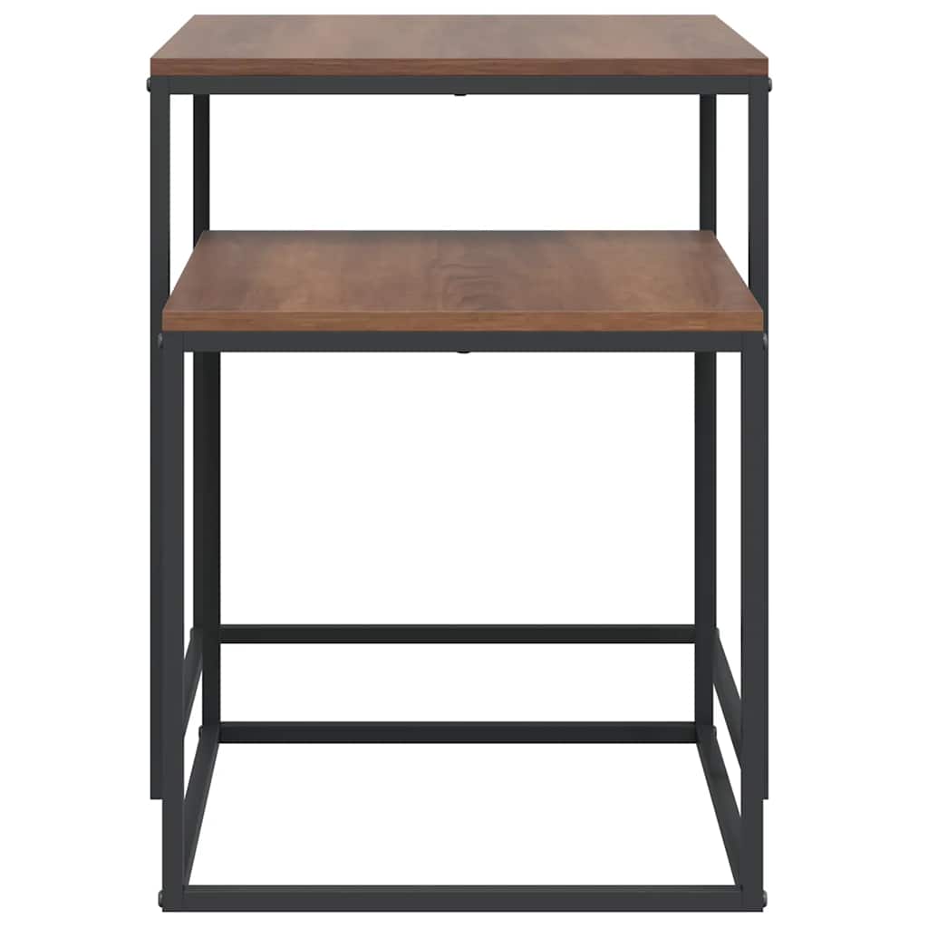 vidaXL Coffee Table Set 2 pcs Engineered Wood and Metal