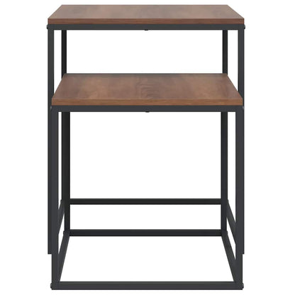 vidaXL Coffee Table Set 2 pcs Engineered Wood and Metal