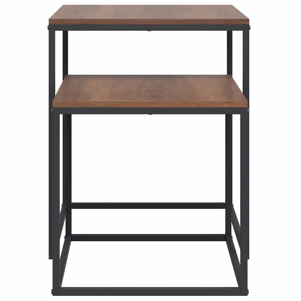 343112 vidaXL Coffee Table Set 2 pcs Engineered Wood and Metal