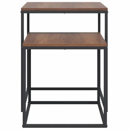 343112 vidaXL Coffee Table Set 2 pcs Engineered Wood and Metal