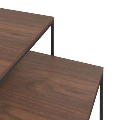 343112 vidaXL Coffee Table Set 2 pcs Engineered Wood and Metal
