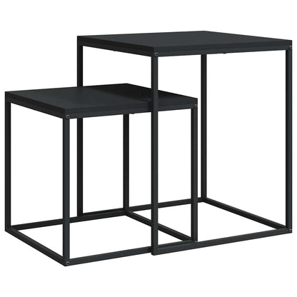 vidaXL Coffee Table Set 2 pcs Engineered Wood and Metal