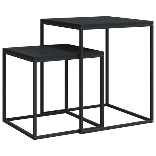 vidaXL Coffee Table Set 2 pcs Engineered Wood and Metal
