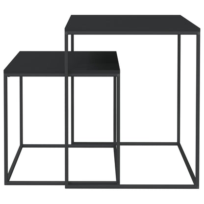 vidaXL Coffee Table Set 2 pcs Engineered Wood and Metal