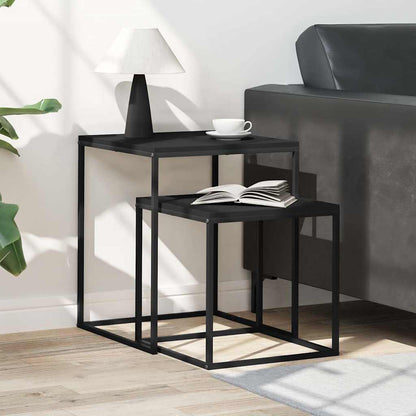 vidaXL Coffee Table Set 2 pcs Engineered Wood and Metal