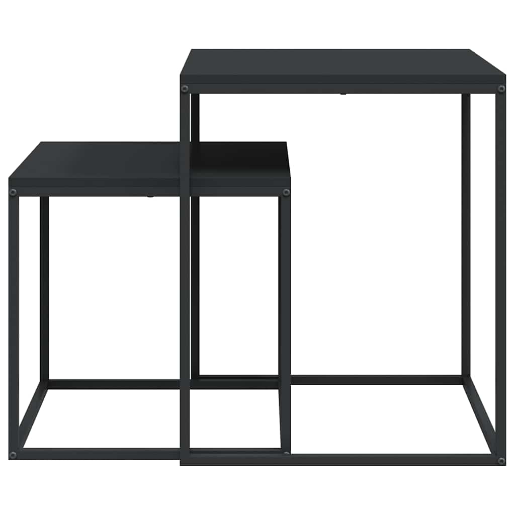 vidaXL Coffee Table Set 2 pcs Engineered Wood and Metal