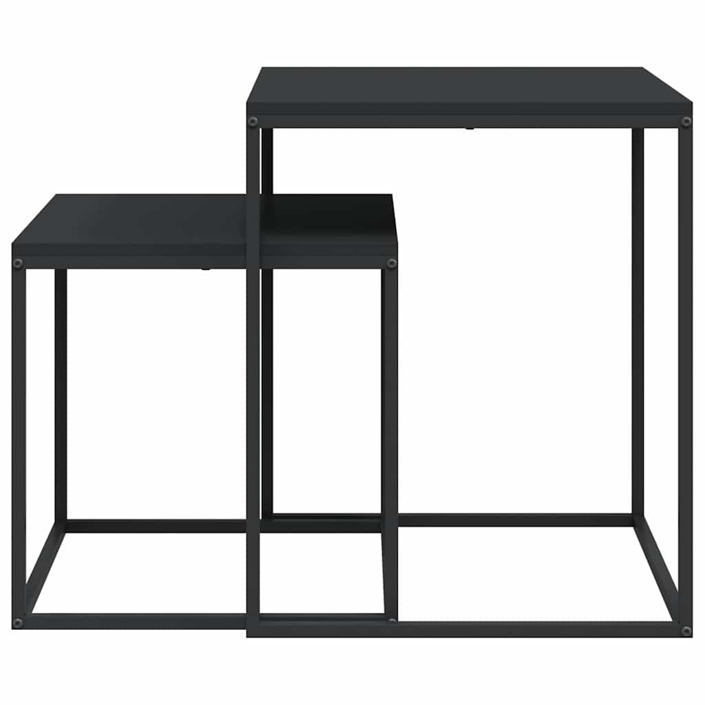 vidaXL Coffee Table Set 2 pcs Engineered Wood and Metal